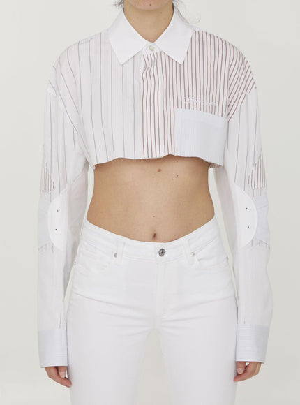 Off White Cropped Motorcycle Shirt - Ellie Belle