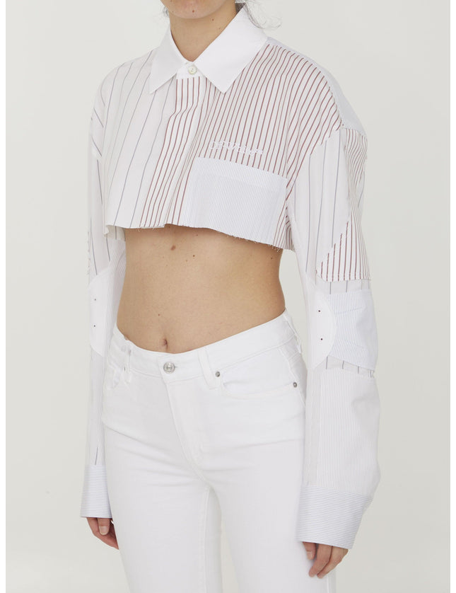 Off White Cropped Motorcycle Shirt - Ellie Belle