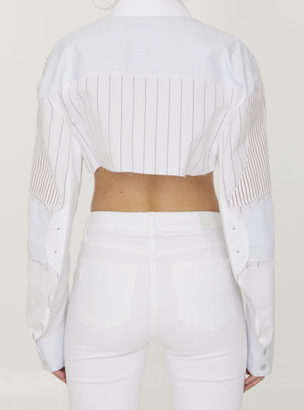 Off White Cropped Motorcycle Shirt - Ellie Belle