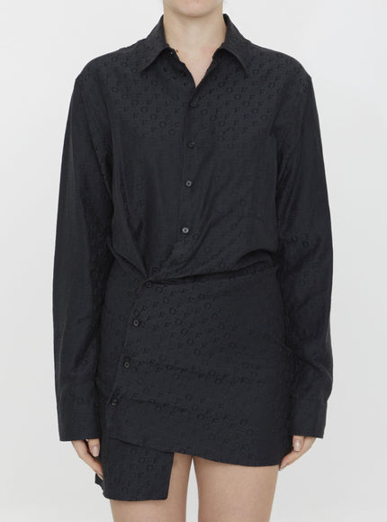 Off White Off Jacquard Shirt Dress - Ellie Belle