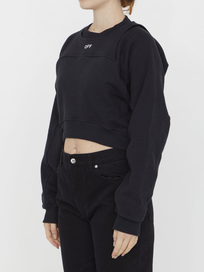 Off White Off Logo Crop Sweatshirt