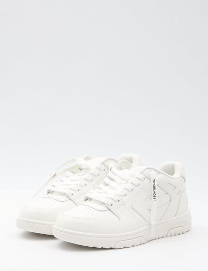 Off White Out Of Office Sneakers In White Leather - Ellie Belle