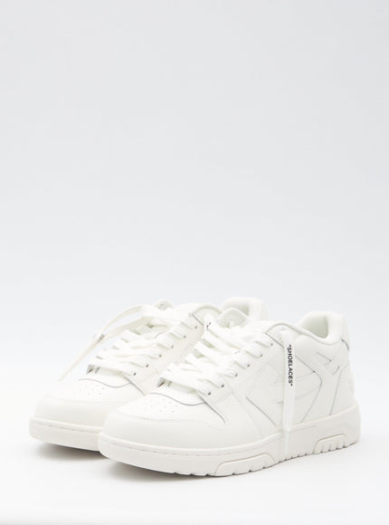 Off White Out Of Office Sneakers In White Leather - Ellie Belle