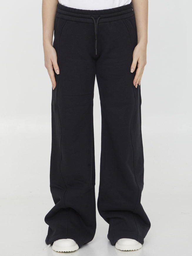 Off White Round Joggers In Cotton Jersey - Ellie Belle