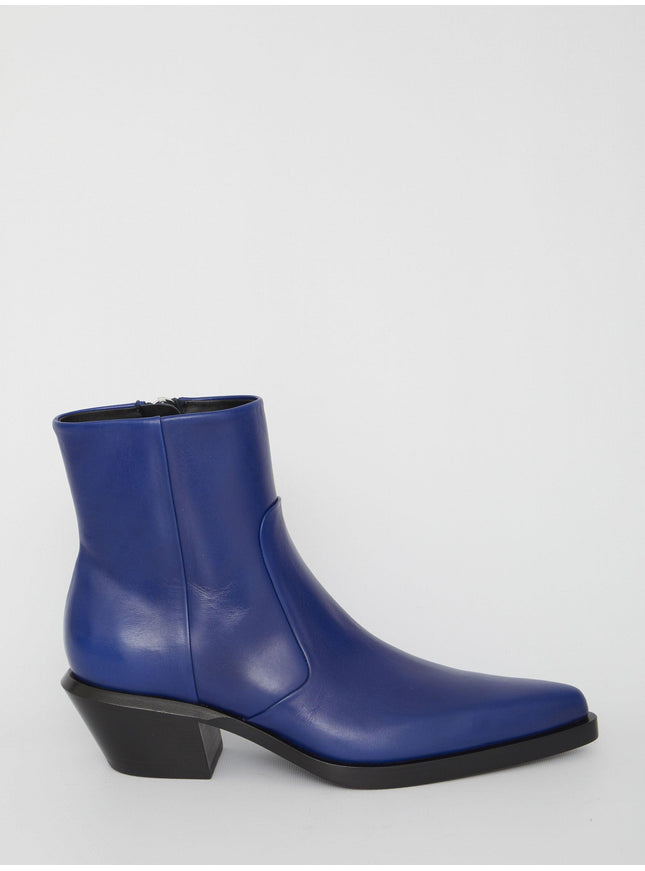 Off White Slim Texan Ankle Boots - Ellie Belle