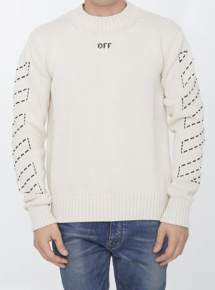 Off White Stitch Arrow Diags Sweater - Ellie Belle