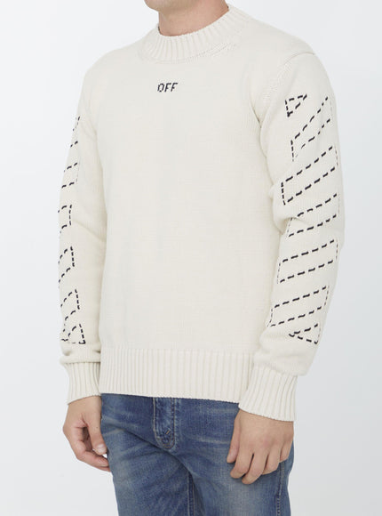 Off White Stitch Arrow Diags Sweater - Ellie Belle