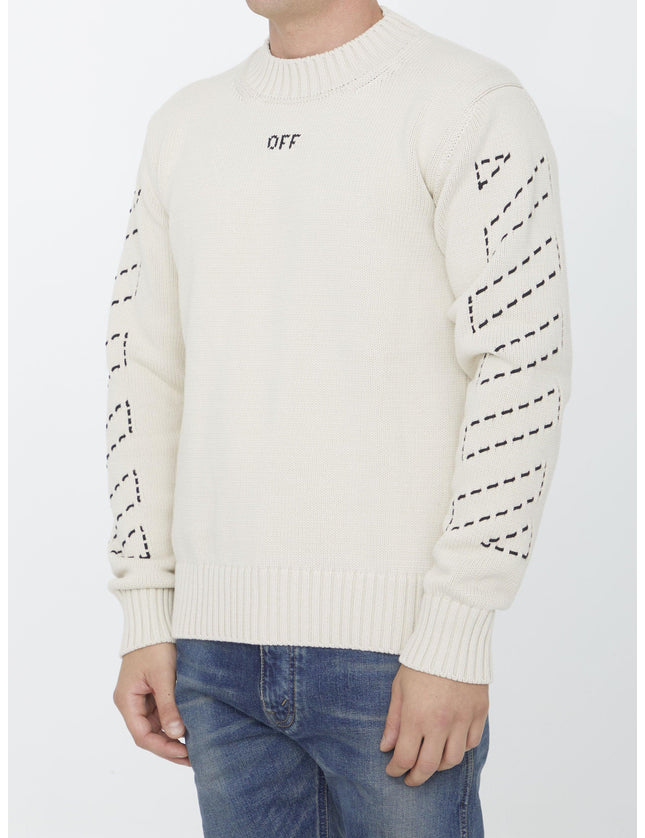 Off White Stitch Arrow Diags Sweater - Ellie Belle