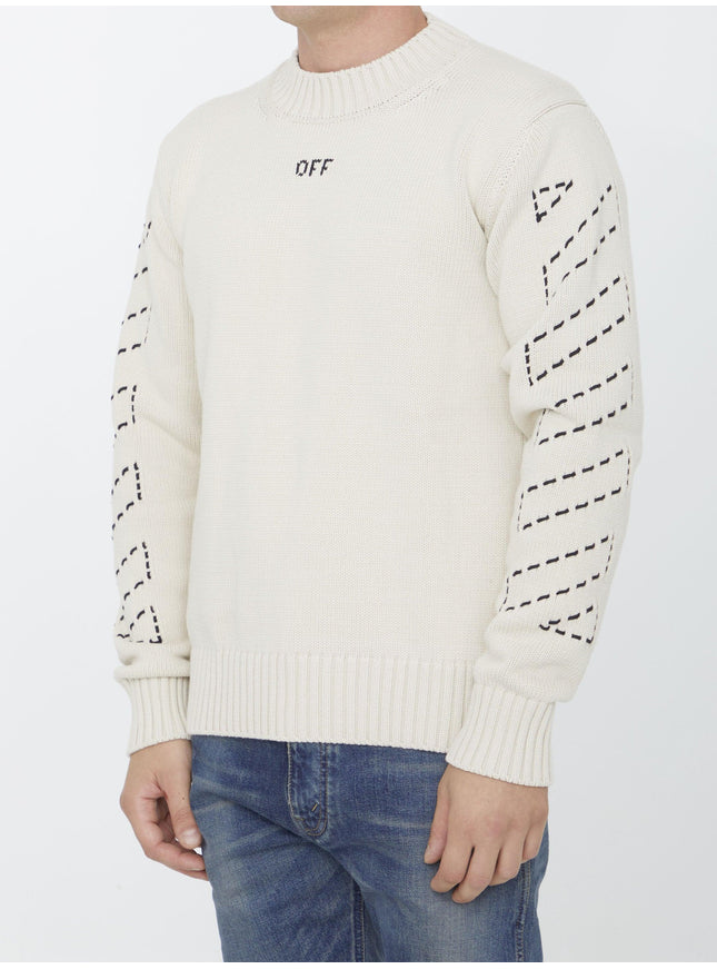 Off White Stitch Arrow Diags Sweater - Ellie Belle