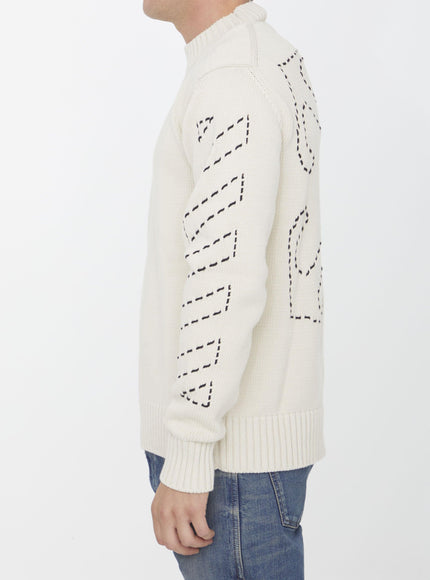 Off White Stitch Arrow Diags Sweater - Ellie Belle