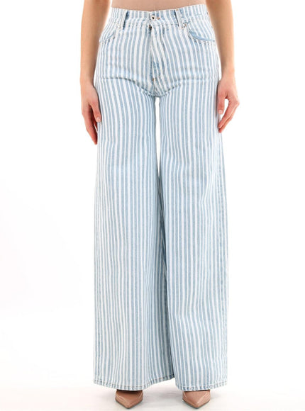 Off White Striped Palazzo Pants - Ellie Belle