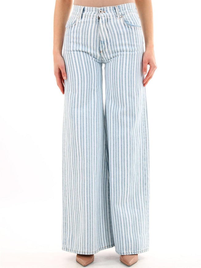 Off White Striped Palazzo Pants