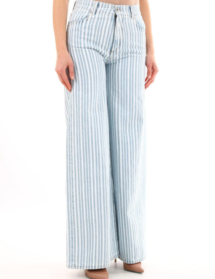 Off White Striped Palazzo Pants - Ellie Belle