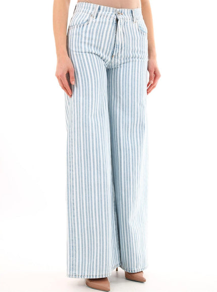 Off White Striped Palazzo Pants - Ellie Belle