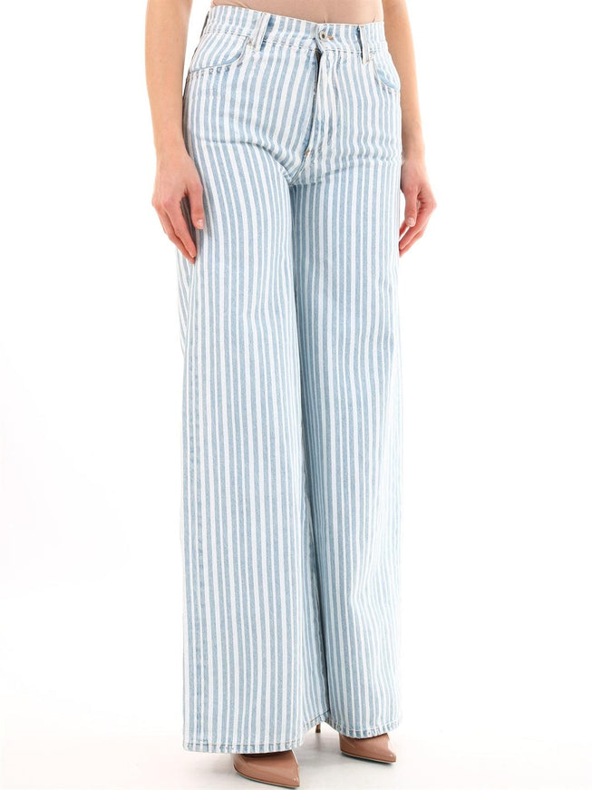 Off White Striped Palazzo Pants