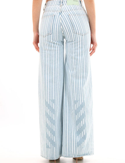 Off White Striped Palazzo Pants - Ellie Belle