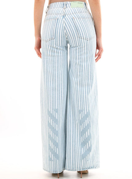 Off White Striped Palazzo Pants - Ellie Belle