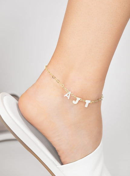Opal Monogram Pearl Anklet