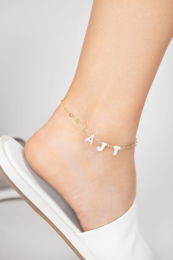 Opal Monogram Pearl Anklet