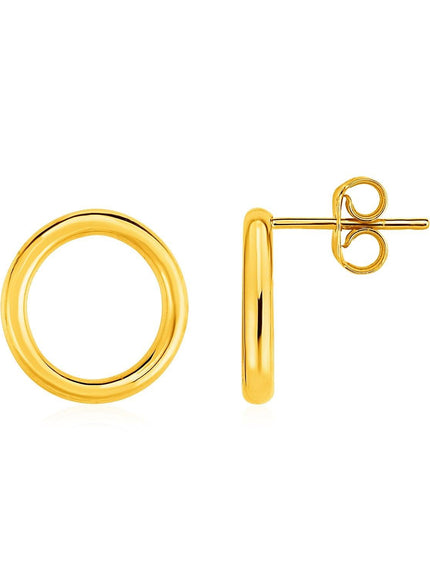 Open Circle Post Earrings in 14k Yellow Gold - Ellie Belle