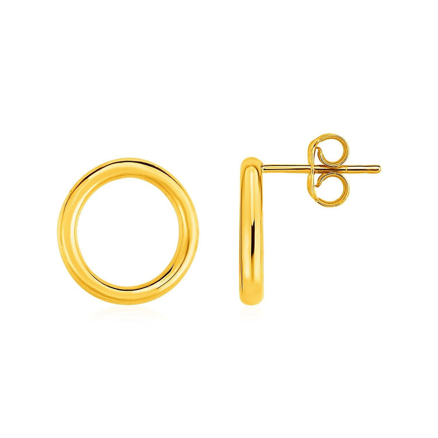 Open Circle Post Earrings in 14k Yellow Gold - Ellie Belle