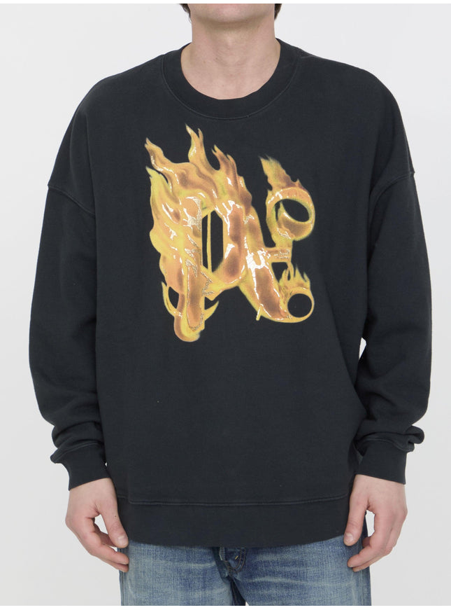 Palm Angels Burning Monogram Sweatshirt - Ellie Belle