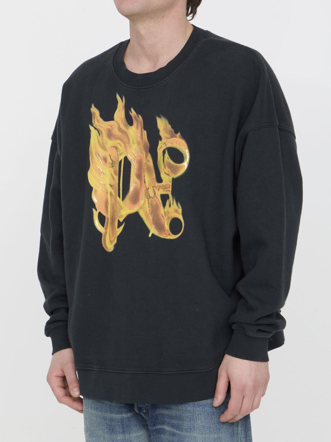 Palm Angels Burning Monogram Sweatshirt - Ellie Belle