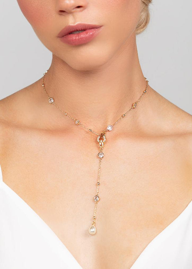 Palmer Pearl Charm Lariat Necklace