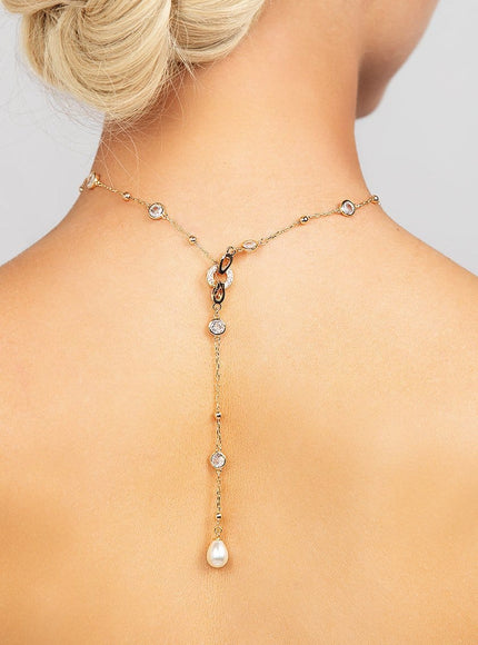 Palmer Pearl Charm Lariat Necklace