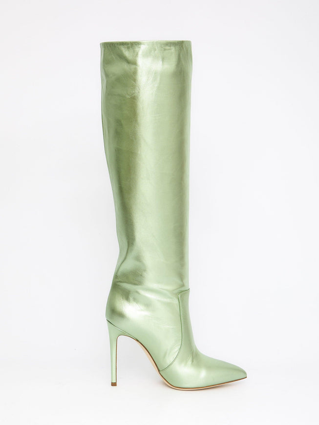 Paris Texas Green Leather Boots - Ellie Belle