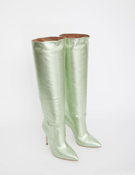Paris Texas Green Leather Boots - Ellie Belle