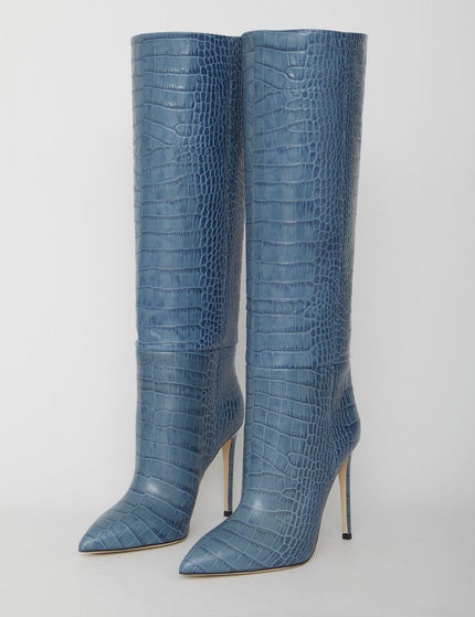 Paris Texas Light-blue Leather Boots - Ellie Belle