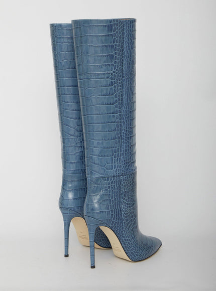 Paris Texas Light-blue Leather Boots - Ellie Belle