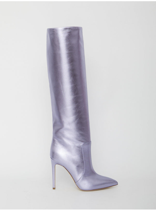 Paris Texas Lilac Leather Boots - Ellie Belle