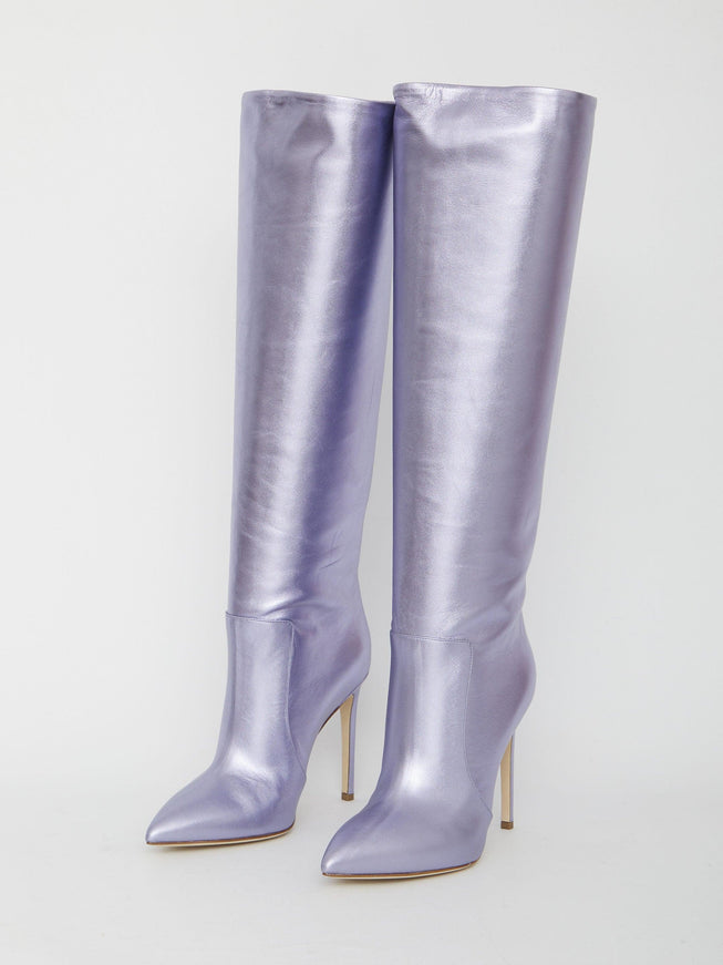 Paris Texas Lilac Leather Boots - Ellie Belle