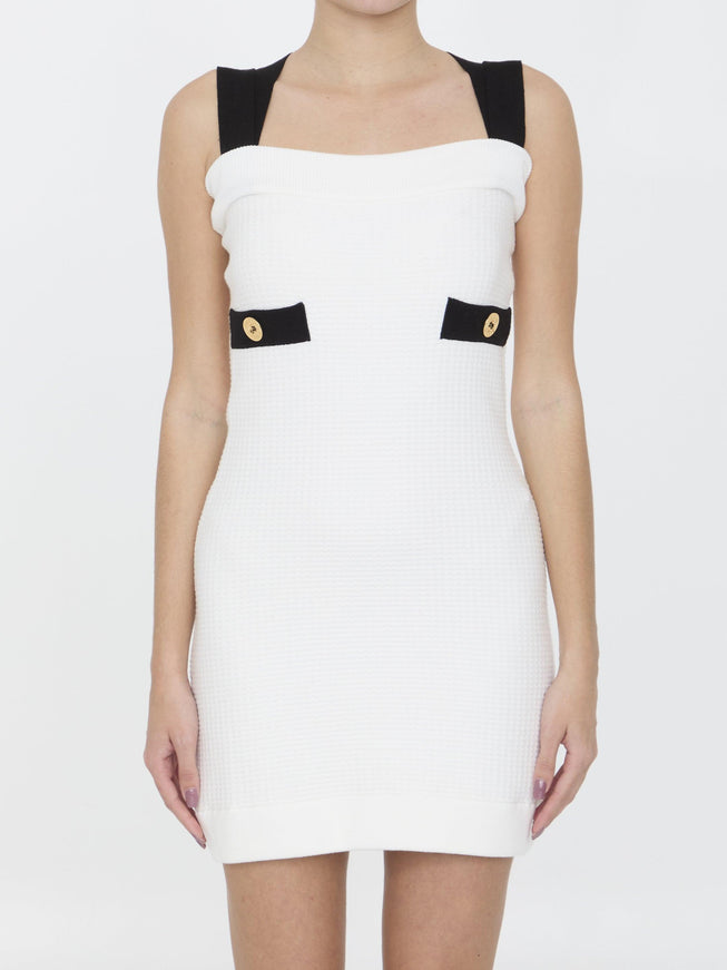 Patou Mini Dress Knit Ribbed White Patou Mini Dress Knit Ribbed White