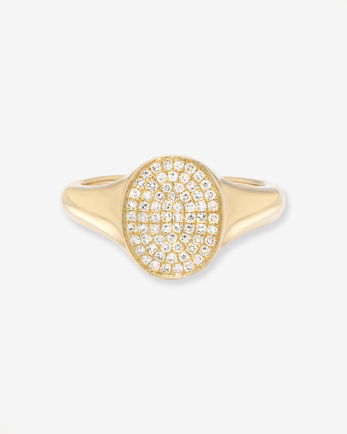 Zoe Lev Pave Diamond Signet Ring