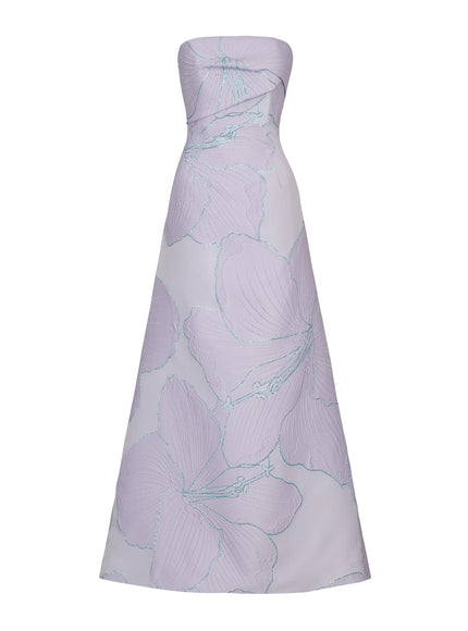 Anne Barge Pilar Jacquard Strapless A-Line Evening Gown