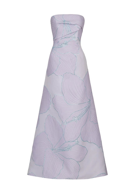 Anne Barge Pilar Jacquard Strapless A-Line Evening Gown