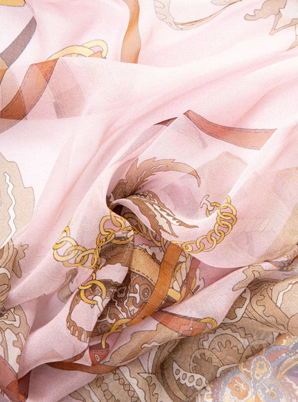 Elizabetta Alessandra Long Sheer Silk Scarf - Cameo Pink