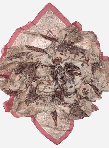 Elizabetta Venere Modal Cashmere Scarf in Pink, close-up of weave