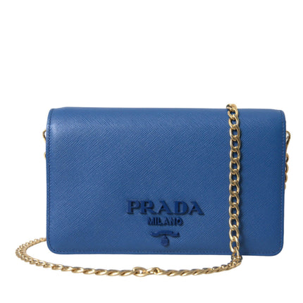 Prada Blue Monochrome Chain Flap Bag - Ellie Belle