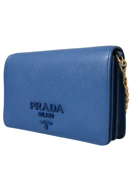 Prada Blue Monochrome Chain Flap Bag - Ellie Belle