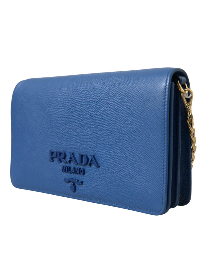 Prada Blue Monochrome Chain Flap Bag