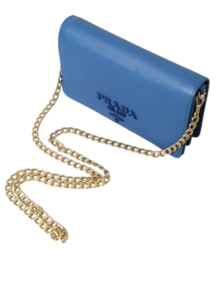 Prada Blue Monochrome Chain Flap Bag - Ellie Belle