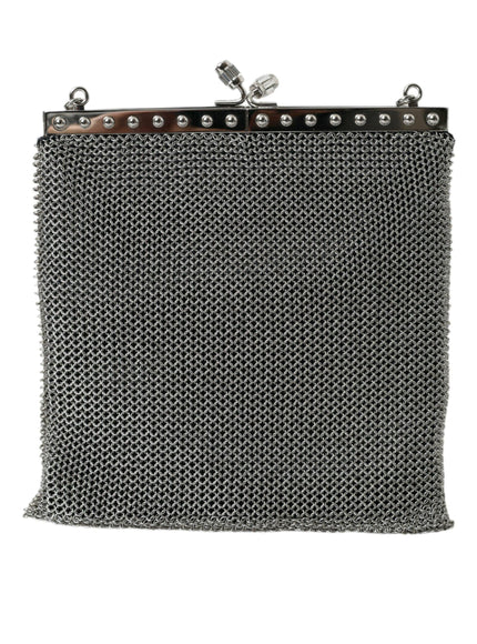 Prada Chain Mesh Silver Bag in Silver - Ellie Belle