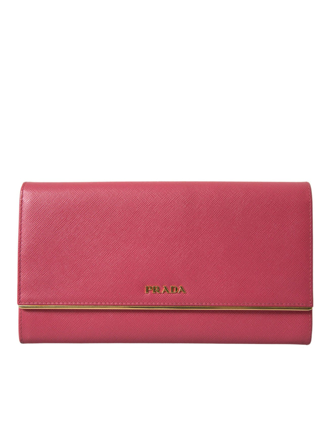 Prada Dark Pink Saffiano Leather Bifold Wallet - Ellie Belle