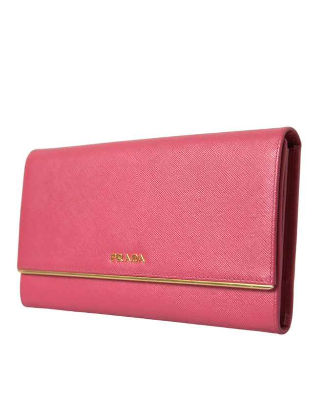 Prada Dark Pink Saffiano Leather Bifold Wallet - Ellie Belle