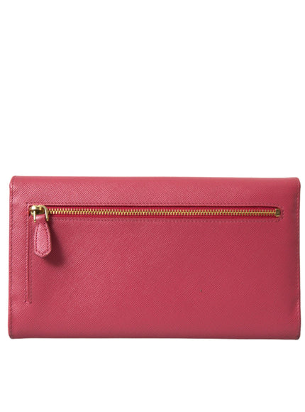 Prada Dark Pink Saffiano Leather Bifold Wallet - Ellie Belle