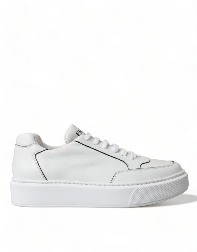 Prada Men's White Leather Montana Sneakers